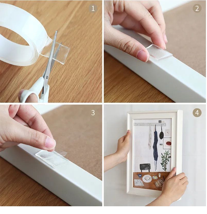 Double Sided Tape for Walls Heavy Duty Removable Mounting Tape Strong Adhesive Washable Reusable Wall Tape - Image 2