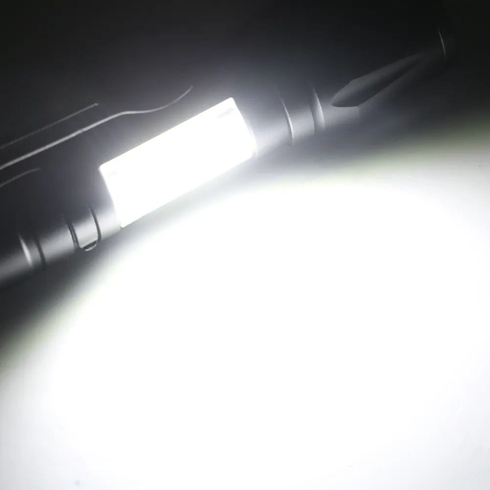 Mini LED Rechargeable Torch 3800LM XPE COB Flashlight with Zoom USB Micro USB Charging Cable & Case - Image 2