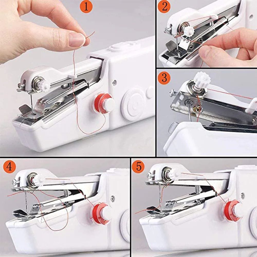 Mini Portable Handheld Sewing Machine Handy Stitching Machine for Clothing Fabric Home Travel & DIY Use